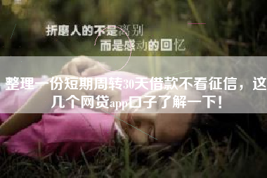 整理一份短期周转30天借款不看征信,这几个网贷app口子了解一下! 整理一份短期周转30天借款不看征信,这几个网贷app口子了解一下!