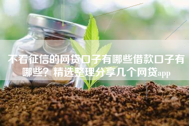 不看征信的网贷口子有哪些借款口子有哪些？精选整理分享几个网贷app