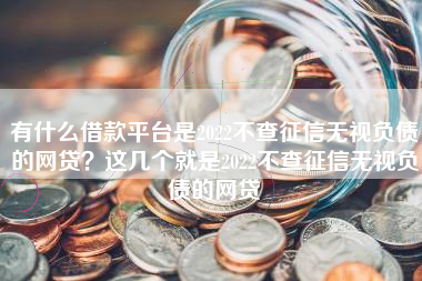 有什么借款平台是2022不查征信无视负债的网贷？这几个就是2022不查征信无视负债的网贷
