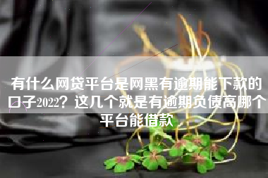有什么网贷平台是网黑有逾期能下款的口子2022？这几个就是有逾期负债高哪个平台能借款