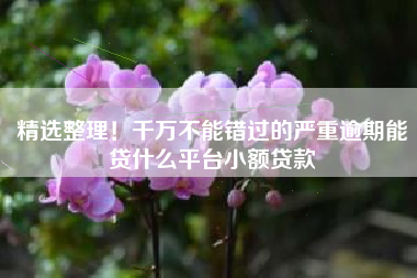 精选整理!千万不能错过的严重逾期能贷什么平台小额贷款 精选整理!千万不能错过的严重逾期能贷什么平台小额贷款