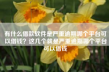 有什么借款软件是严重逾期哪个平台可以借钱?这几个就是严重逾期哪个平台可以借钱 有什么借款软件是严重逾期哪个平台可以借钱?这几个就是严重逾期哪个平台可以借钱