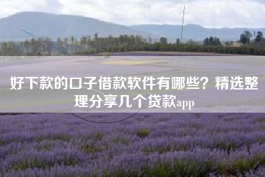 好下款的口子借款软件有哪些？精选整理分享几个贷款app