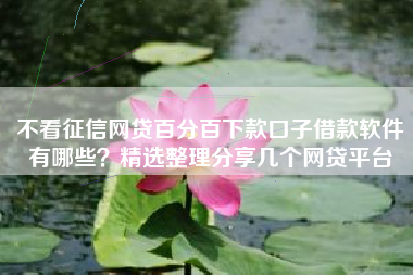 不看征信网贷百分百下款口子借款软件有哪些?精选整理分享几个网贷平台 不看征信网贷百分百下款口子借款软件有哪些?精选整理分享几个网贷平台