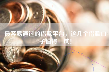 最容易通过的借款平台，这几个借款口子值得一试！
