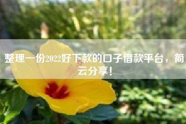 整理一份2022好下款的口子借款平台，简云分享！