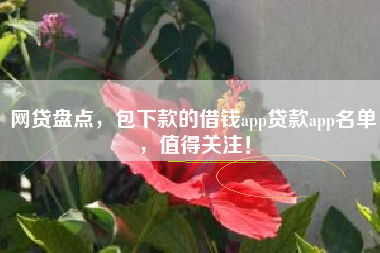 网贷盘点，包下款的借钱app贷款app名单，值得关注！