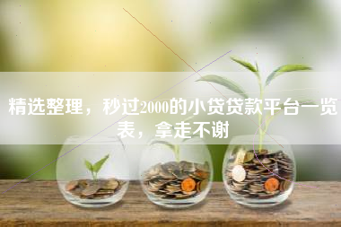精选整理，秒过2000的小贷贷款平台一览表，拿走不谢