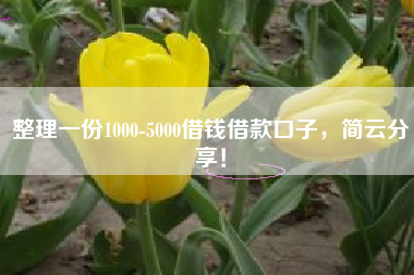整理一份1000-5000借钱借款口子，简云分享！