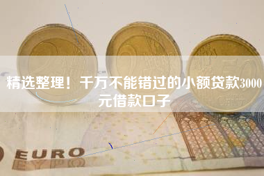 精选整理！千万不能错过的小额贷款3000元借款口子