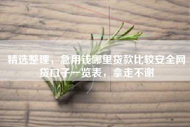精选整理，急用钱哪里贷款比较安全网贷口子一览表，拿走不谢