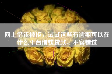 网上借钱被拒，试试这些有逾期可以在什么平台借钱贷款，不容错过