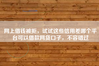 网上借钱被拒,试试这些信用差哪个平台可以借款网贷口子,不容错过 网上借钱被拒,试试这些信用差哪个平台可以借款网贷口子,不容错过