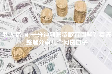 私人借3000一分钟到账贷款有哪些？精选整理分享几个网贷口子