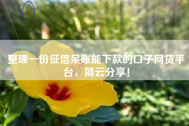 整理一份征信呆账能下款的口子网贷平台，简云分享！