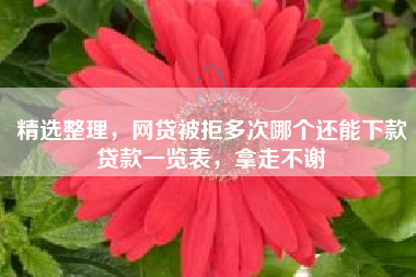 精选整理，网贷被拒多次哪个还能下款贷款一览表，拿走不谢