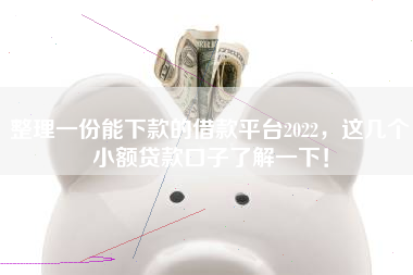 整理一份能下款的借款平台2022，这几个小额贷款口子了解一下！
