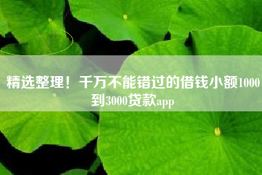 精选整理！千万不能错过的借钱小额1000到3000贷款app