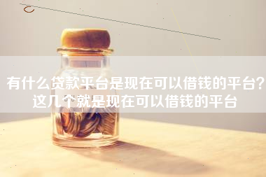 有什么贷款平台是现在可以借钱的平台？这几个就是现在可以借钱的平台