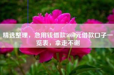 精选整理,急用钱借款5000元借款口子一览表,拿走不谢 精选整理,急用钱借款5000元借款口子一览表,拿走不谢