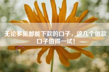 无论多黑都能下款的口子，这几个借款口子值得一试！