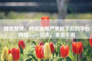 精选整理，网黑逾期严重能下款的平台网贷app一览表，拿走不谢