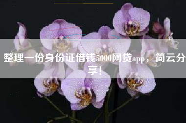 整理一份身份证借钱5000网贷app，简云分享！