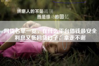 网贷名单一览，在什么平台借钱最安全利息又低网贷口子，拿走不谢