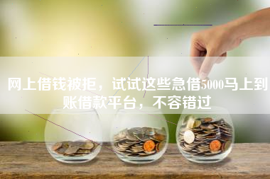 网上借钱被拒，试试这些急借5000马上到账借款平台，不容错过