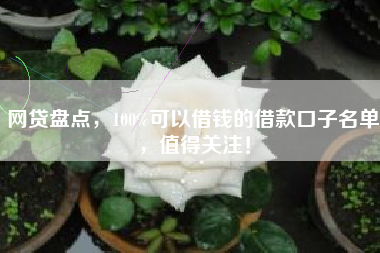 网贷盘点，100%可以借钱的借款口子名单，值得关注！