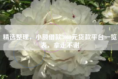 精选整理，小额借款3000元贷款平台一览表，拿走不谢