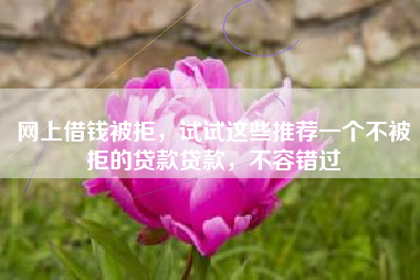 网上借钱被拒，试试这些推荐一个不被拒的贷款贷款，不容错过