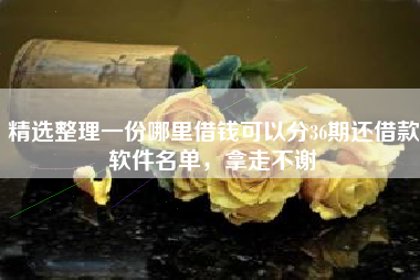 精选整理一份哪里借钱可以分36期还借款软件名单，拿走不谢