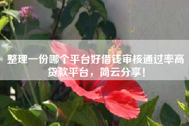 整理一份哪个平台好借钱审核通过率高贷款平台，简云分享！