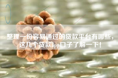 整理一份容易通过的贷款平台有哪些，这几个贷款app口子了解一下！