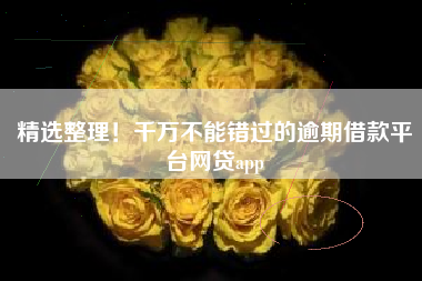 精选整理！千万不能错过的逾期借款平台网贷app