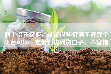 网上借钱被拒，试试这些征信不好哪个平台可以一定借到钱网贷口子，不容错过