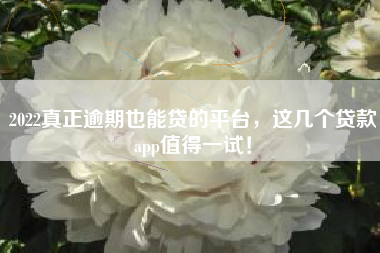 2022真正逾期也能贷的平台，这几个贷款app值得一试！