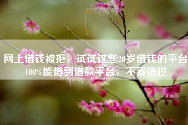 网上借钱被拒，试试这些20岁借钱的平台100%能借到借款平台，不容错过