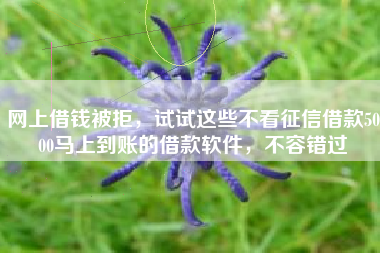 网上借钱被拒，试试这些不看征信借款5000马上到账的借款软件，不容错过
