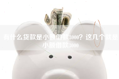 有什么贷款是小额借款3000？这几个就是小额借款3000