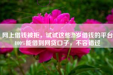 网上借钱被拒，试试这些22岁借钱的平台100%能借到网贷口子，不容错过