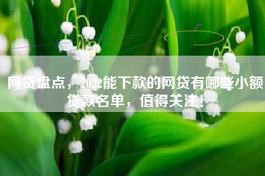 网贷盘点，2022能下款的网贷有哪些小额贷款名单，值得关注！