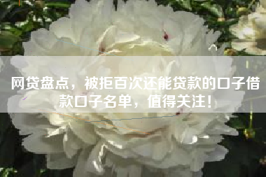 网贷盘点，被拒百次还能贷款的口子借款口子名单，值得关注！