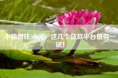 小额借钱500元，这几个贷款平台值得一试！