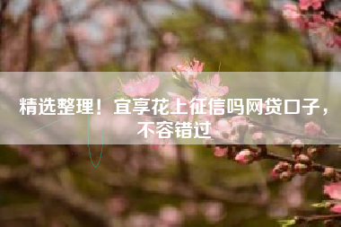 精选整理！宜享花上征信吗网贷口子，不容错过