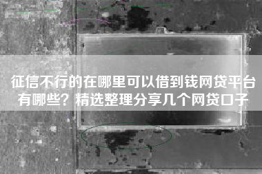 征信不行的在哪里可以借到钱网贷平台有哪些？精选整理分享几个网贷口子