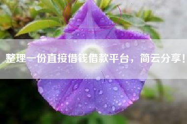 整理一份直接借钱借款平台，简云分享！