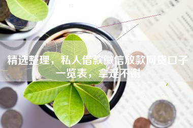 精选整理，私人借款微信放款网贷口子一览表，拿走不谢