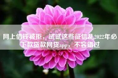 网上借钱被拒，试试这些征信乱2022年必下款贷款网贷app，不容错过